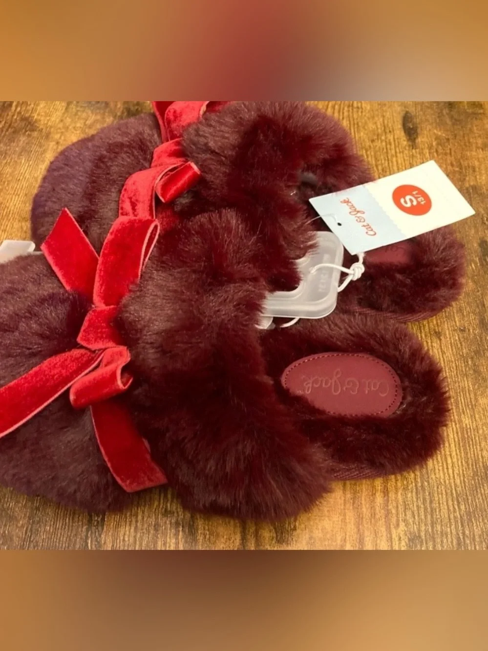 Kids' Scuff Slippers - Cat & Jack™ Red Small 13/1 New
